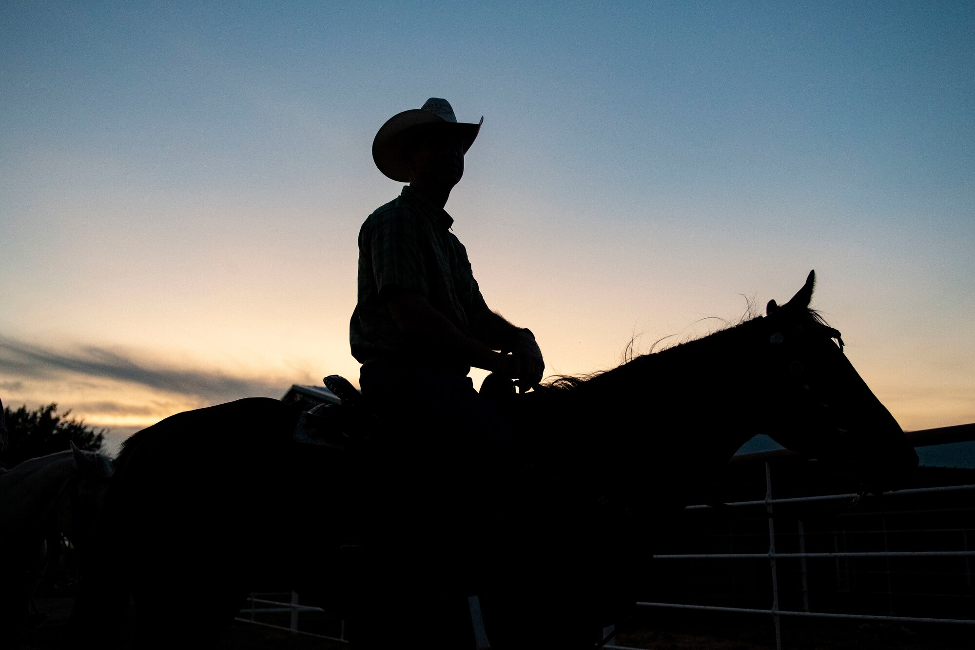 U.S. Air Force Col. sits on a horse