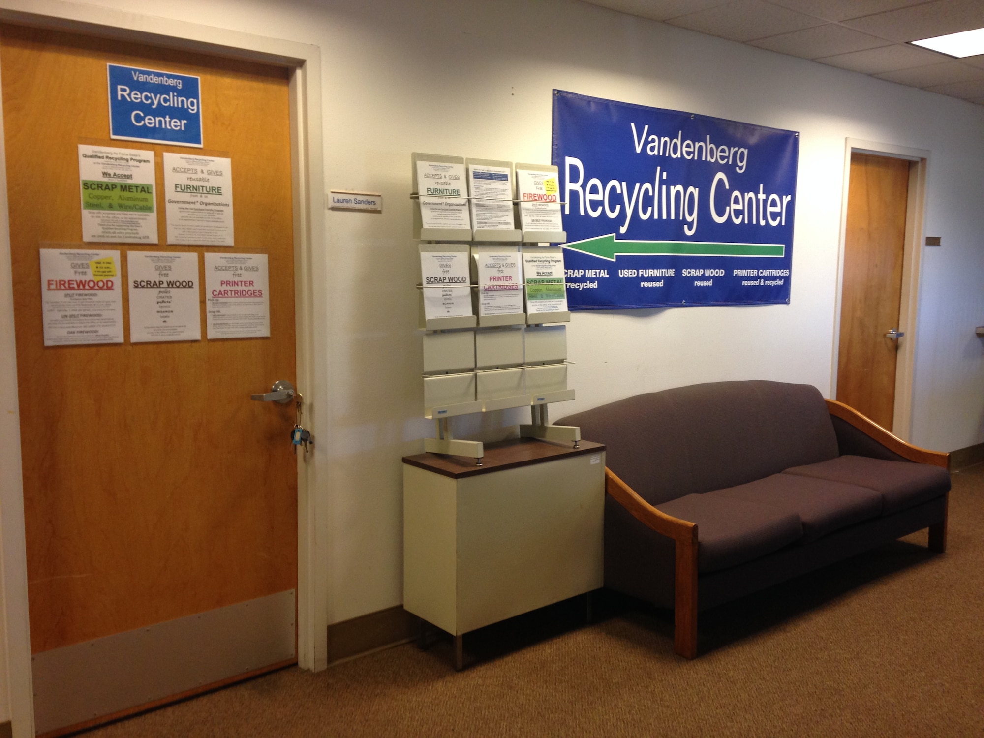 The Vandenberg Recycling Center is comprised of three main programs: scrap metal recycling, wood re-use, and furniture re-use. These programs can help save the base more than $1M per year in estimated disposal and replacement costs, contributing towards a more efficient Air Force. (Contributed Photo)