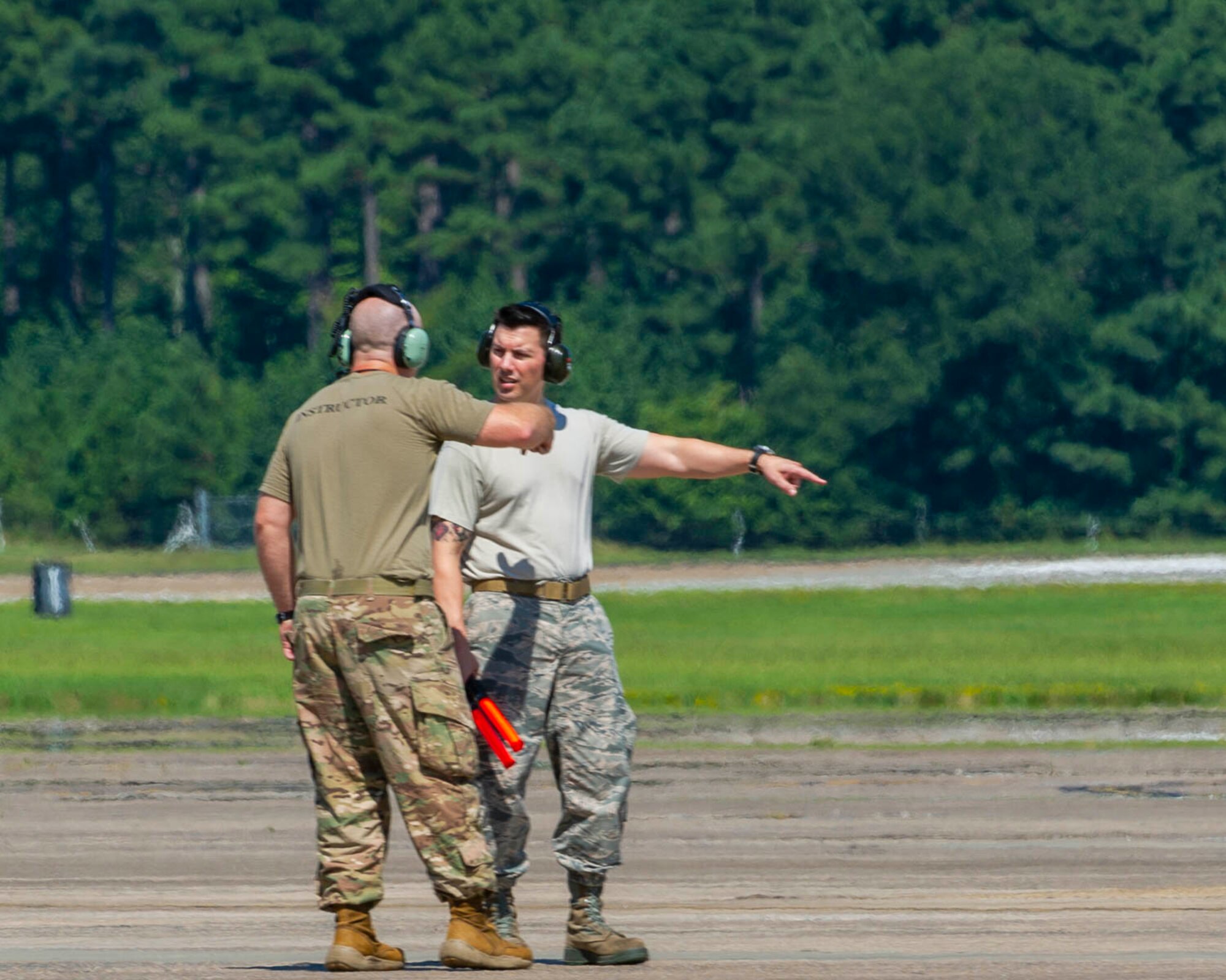 Team Little Rock personnel train on the proper taxi procedures as they prepare a C-130J Hercules for takeoff on August 15, 2019, at Little Rock Air Force Base, Ark. There are a multitude of maintenance career fields collaborating to certify the aircraft are safe and ready to meet training and operation requirements. The 913th Airlift Group was first assembled in July 2014 as a classic association with the 19th Airlift Wing. Since then, we have leveraged on our Total Force partners to hone our combat airlift tactics. (U.S. Air Force Reserve photo by Maj. Ashley Walker)