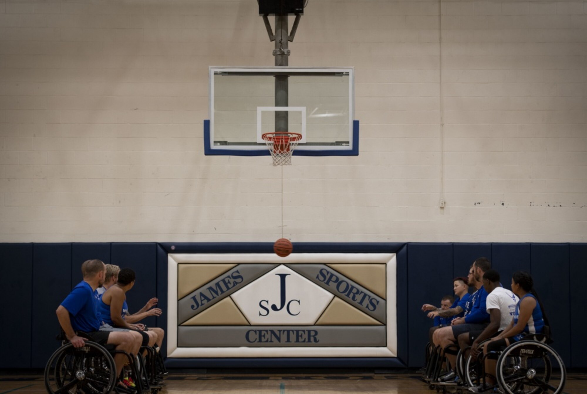 Wounded Warriors practice basketball drills