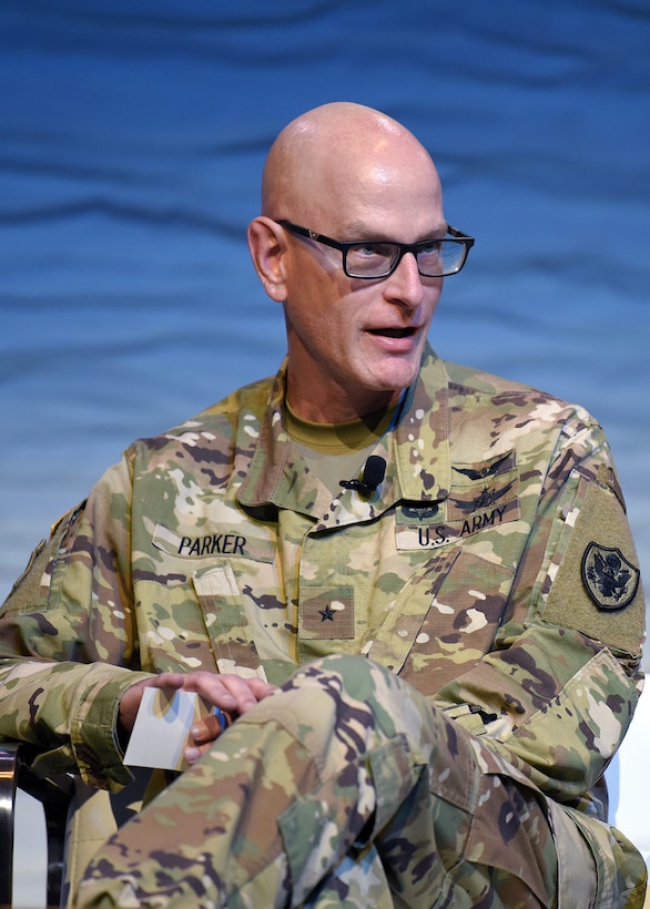 Brig. Gen. Chad J. Parker, National Guard Bureau director of intelligence, discusses the importance of information sharing during an emergency response