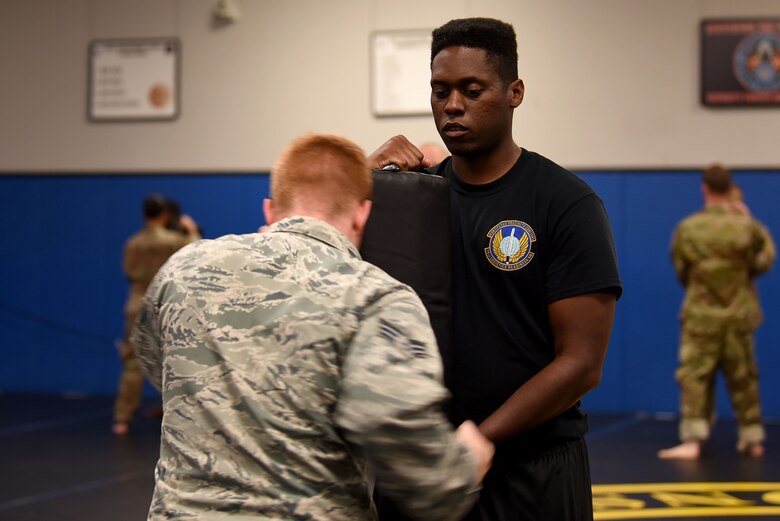 Contingency Response Airmen receive combatives training