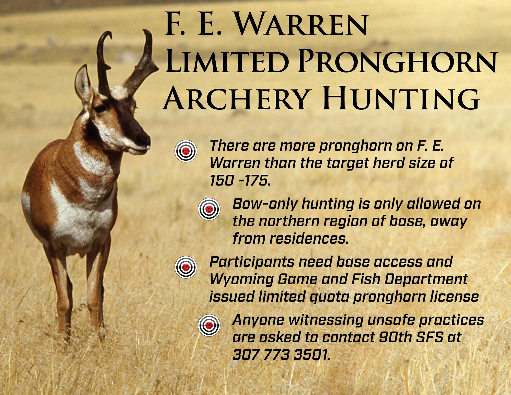 Safety considerations while hunting pronghorn on F. E. Warren Air Force Base, Wyo.