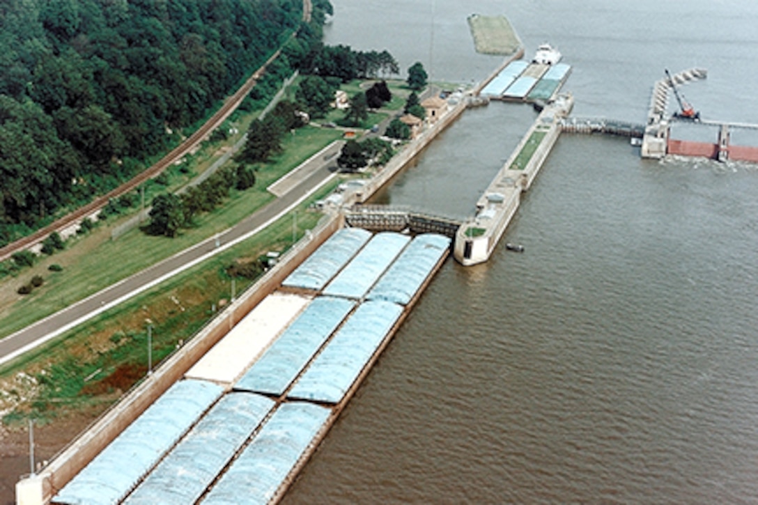 Lock and Dam 11 is located near Dubuque, Iowa, 583 miles above the confluence of the Mississippi River and Ohio River. The lock was opened in 1937 and is 110 feet wide by 600 feet long.