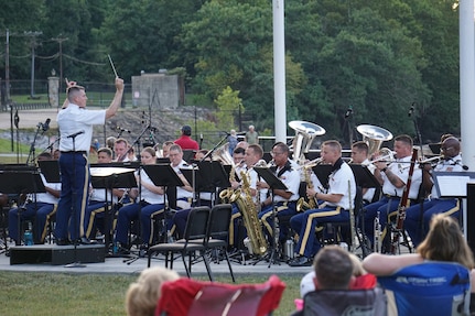Members of the District of Columbia National Guard’s 257th Army Band perform at River Mill Park in Occoquan, Va., during their 2019 summer concert series, “Of the People, For the People” Aug. 10. (Courtesy Photo)