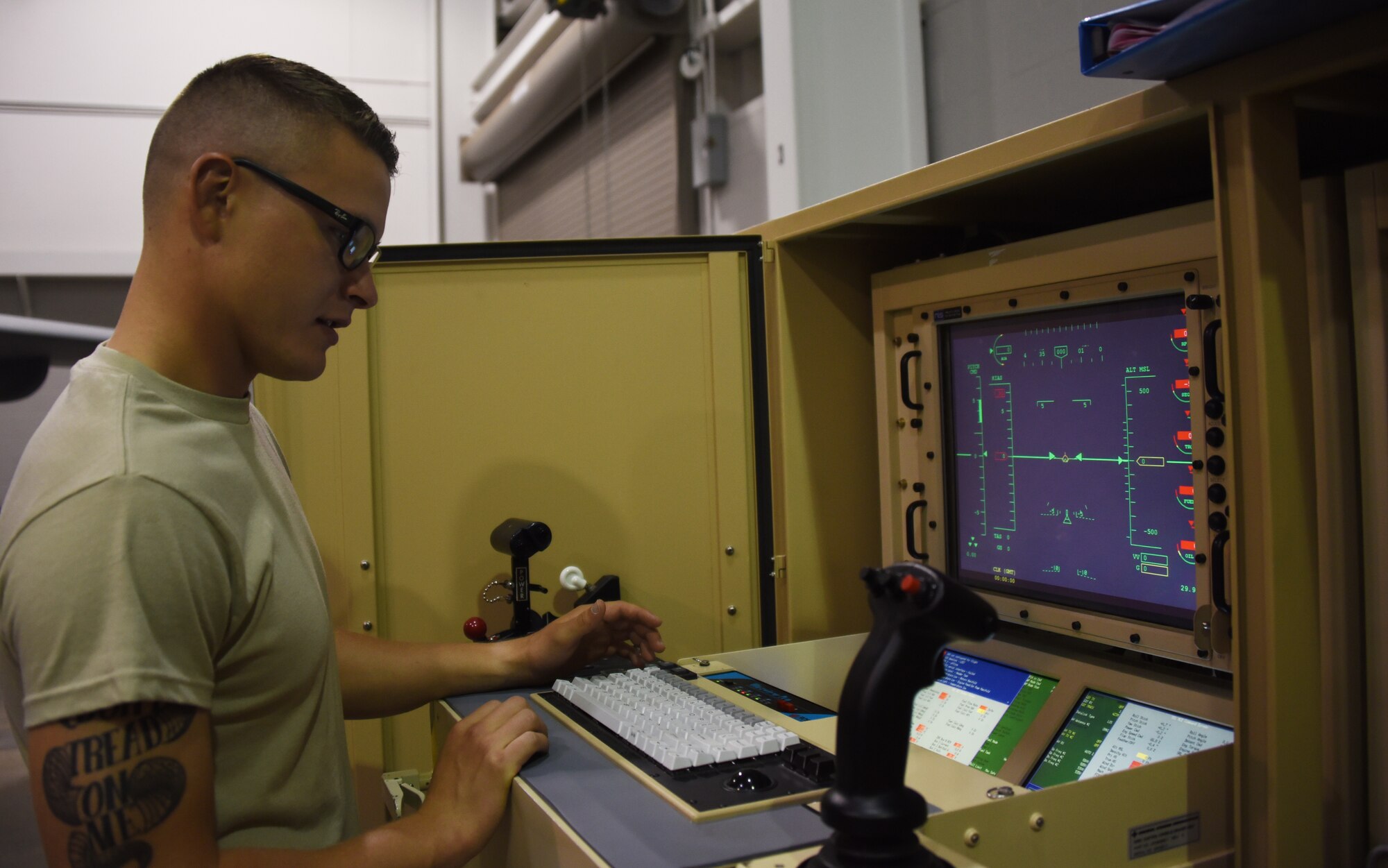 Airman Hugh Taff, 362nd Training Squadron remotely piloted aircraft avionics apprentice course student