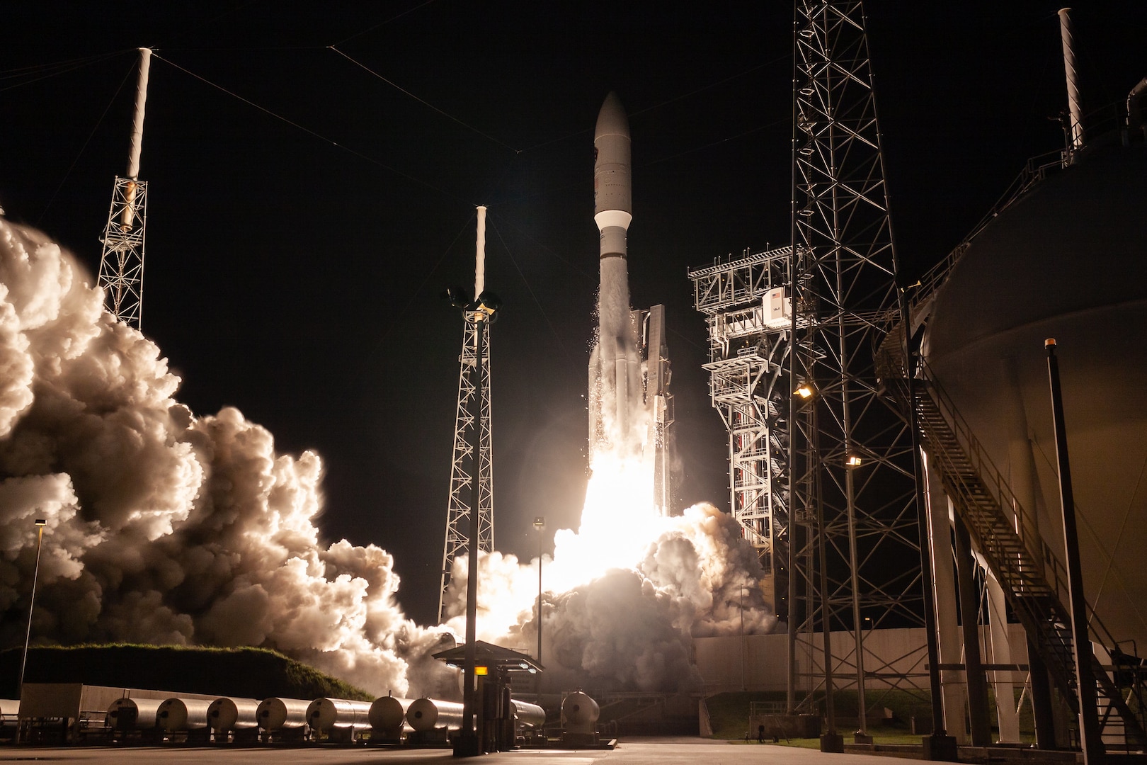 A rocket launching