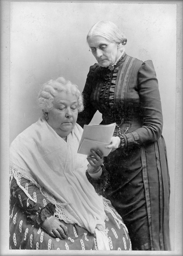 Elizabeth Cady Stanton (seated) and Susan B. Anthony (standing) led the women's suffrage movement for more than 50 years.