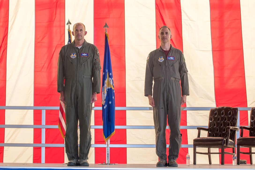 Brig. Gen. John "Dragon" Teichert and Col. Christopher J. Spinelli at the change of command ceremony.