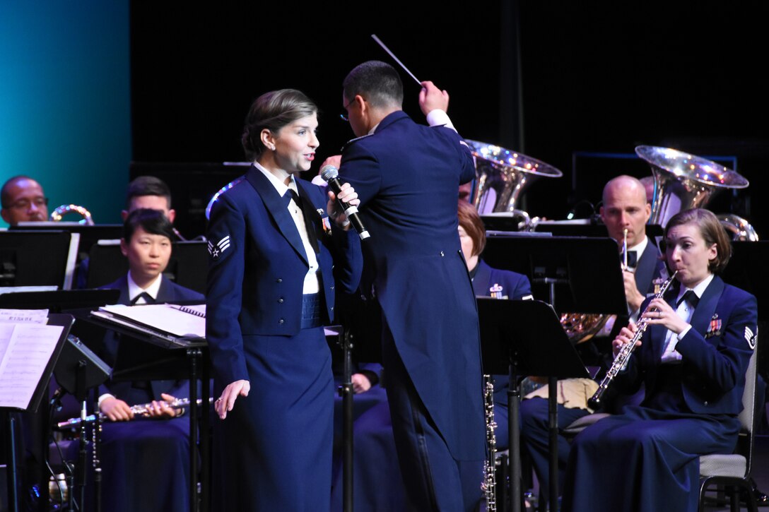 Concert Band performing with Senior Airman Doolittle circa 2017.
