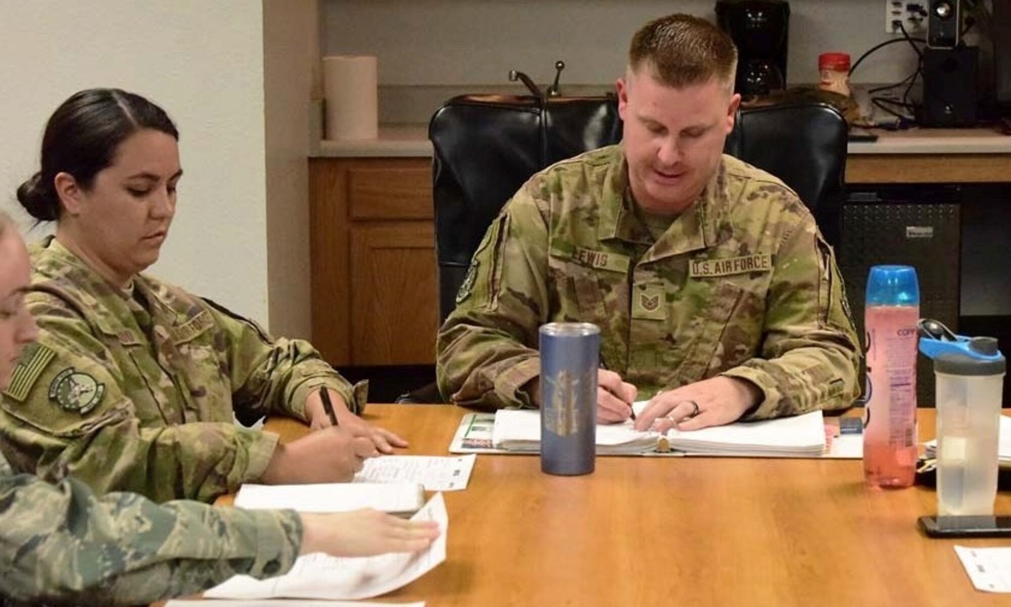 United States Air Force Airmen plan for volunteer event