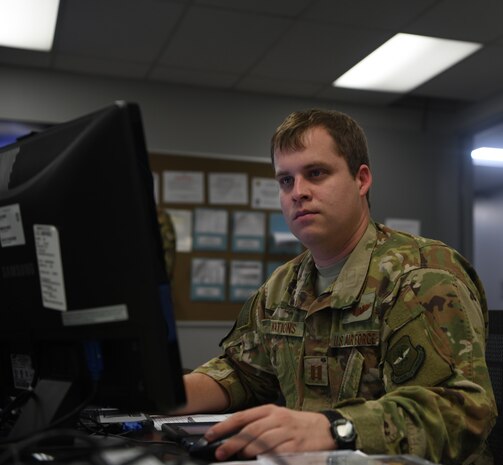 U.S. Air Force Captain Joshua Nations, a C-17 Globemaster III pilot assigned to the 16th Airlift Squadron, organizes exercise logistics during Battalion Mobility Tactical Week at Fort Bragg, N.C., Aug. 20, 2019. Battalion Mass Tactical Week is a joint exercise involving the U.S. Air Force and the U.S. Army designed to enhance service members’ abilities by practicing contingency operations in a controlled environment. The exercise incorporated three C-130J Super Hercules assigned to Little Rock Air Force Base, Arkansas, three C-17 Globemaster IIIs assigned to Joint Base Charleston, S.C. and Army paratroopers assigned to the 82nd Airborne Division of Fort Bragg, N.C. The exercise allowed all parties to quickly and safely complete training tasks, such as personnel and cargo air drops, to prepare joint forces to operate during global mobility missions.