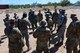 Airmen assigned to the 355th Maintenance Group receive instruction during the first Field Expeditionary Combat Skills Training at Davis-Monthan Air Force Base, Arizona, Aug. 20, 2019. The instruction covered the Law of Armed Conflict, Rules of Engagement and other material, as well as hands-on practice that included hand and arm signals, tactical movements and firing positions. (U.S. Air Force photo by Airman 1st Class Jacob T. Stephens)