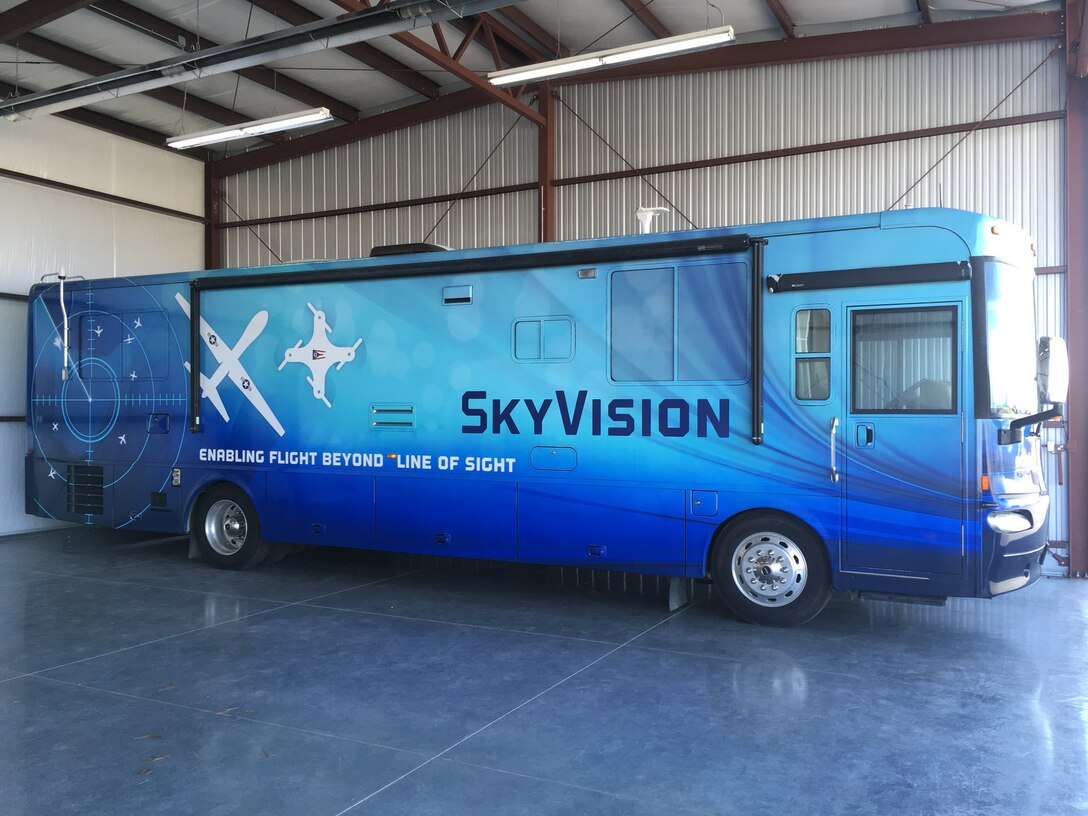 The SkyVision detection system is housed within a mobile recreational vehicle unit envisioning the day when SkyVision will be able to travel to the point of need rather than being restricted to a specific location. The SkyVision RV will be on display in a booth area at the Air Traffic Controllers Association 64th Annual Conference and Exposition in Washington, D.C. in October. (Courtesy photo)