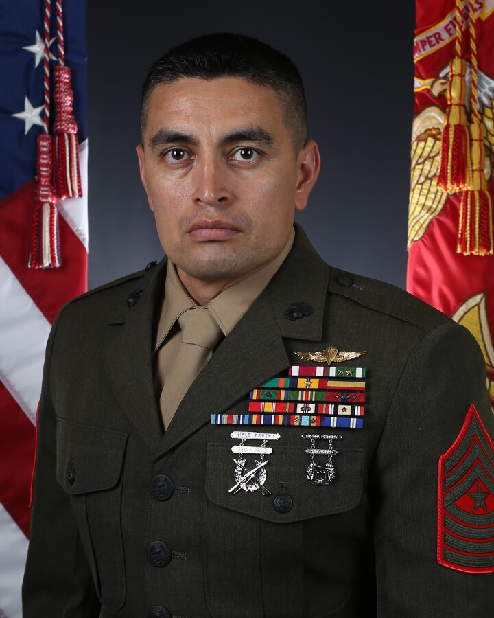 A command board photo of SgtMaj. Rodriguez, the Sergeant Major of Recruiting Station San Francisco.