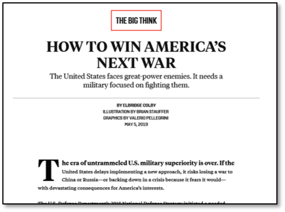 Bridge Colby: How to Win America's Next War