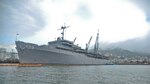SASEBO, Japan (April 11, 2018) The submarine tender USS Emory S. Land (AS 39) is moored at Commander, Fleet Activities Sasebo during a deployment as an expeditionary submarine tender conducting coordinated tended moorings and afloat maintenance to Navy units. Land and USS Frank Cable (AS 40), the U.S. Navy’s only two submarine tenders, both homeported in Apra Harbor, Guam, provide maintenance, hotel services and logistical support to submarines and surface ships in the U.S. 5th and 7th Fleet areas of operation.