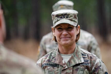 Lt. Gen. Laura Richardson, shown earlier this year during her stint as acting commanding general of U.S. Army Forces Command, met with Army senior leaders including former Army Secretary Mark Esper (now Secretary of Defense). Richardson is married to fellow lieutenant general and Army aviator James Richardson, and is nor commanding general of U.S. Army North (Fifth Army) at Joint Base San Antonio-Fort Sam Houston.