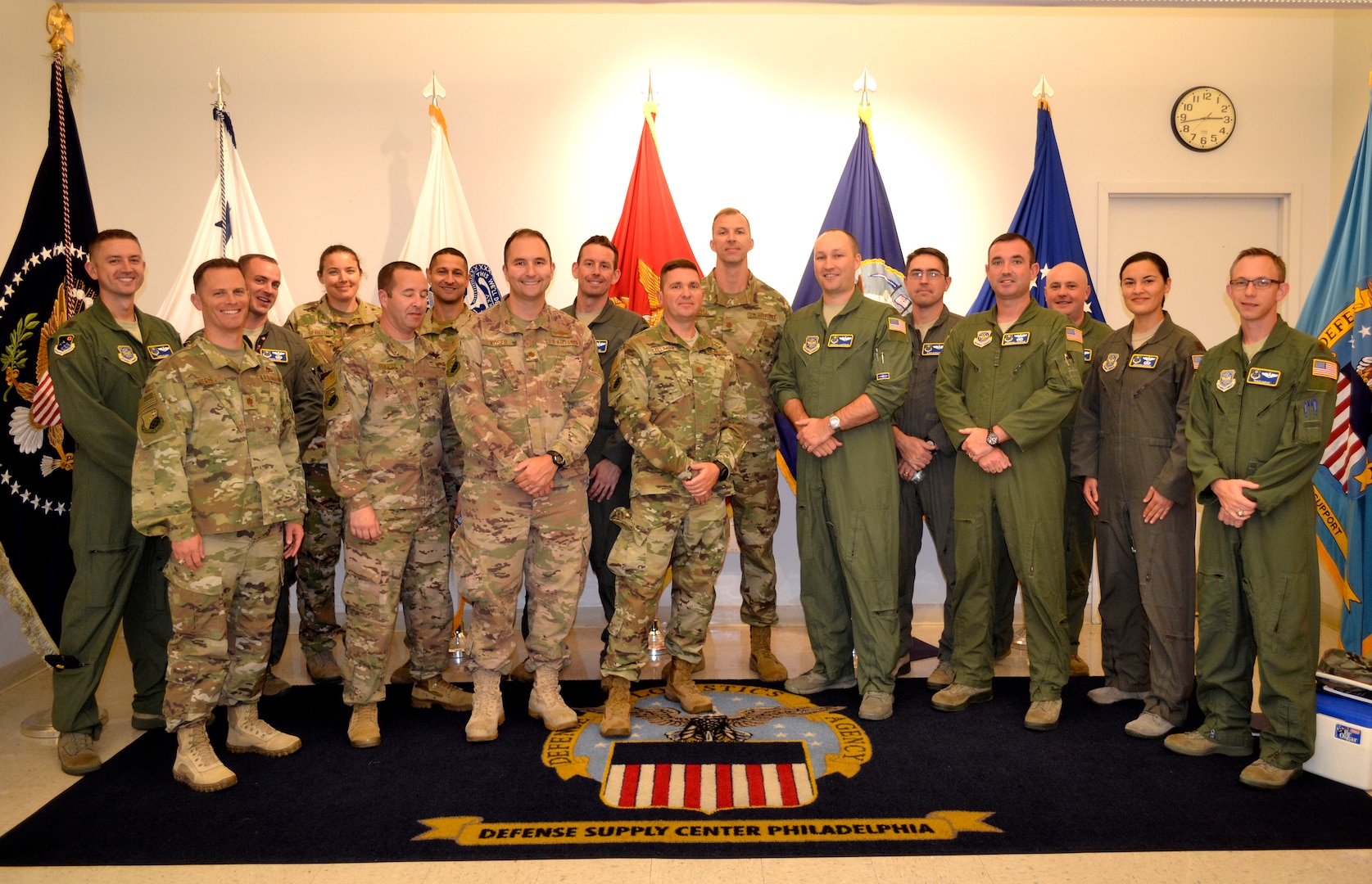 The 16 Air Force majors who toured DLA Troop Support in Philadelphia on August 26, 2019, are part of a professional development program for mobility officers at the U.S. Air Force Expeditionary Operations School. One of the areas of study in the program is supply chain management.