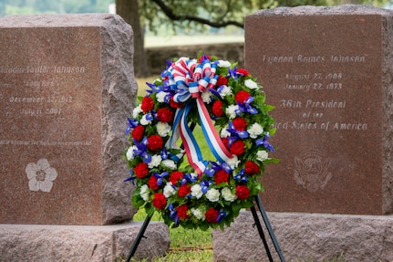 A wreath was placed on the grave of President Lyndon B. Johnson Aug. 27 during a ceremony at LBJ National Historical Park. The annual event honors what would have been Johnson’s 111th birthday.