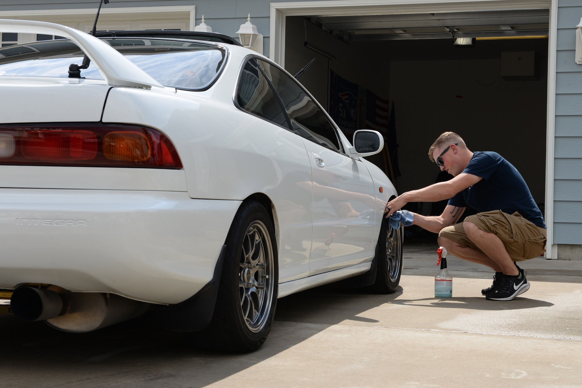 He continues this tradition in the military, and has helped established a car community in the area.