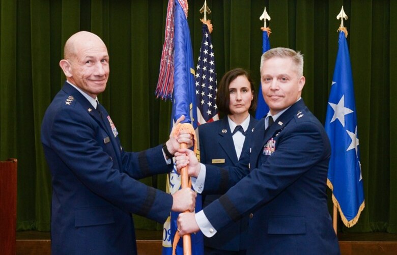 Maj. Gen. Timothy D. Haugh takes command of Twenty-Fifth Air Force from Gen. Mike Holmes, Air Combat Command commander