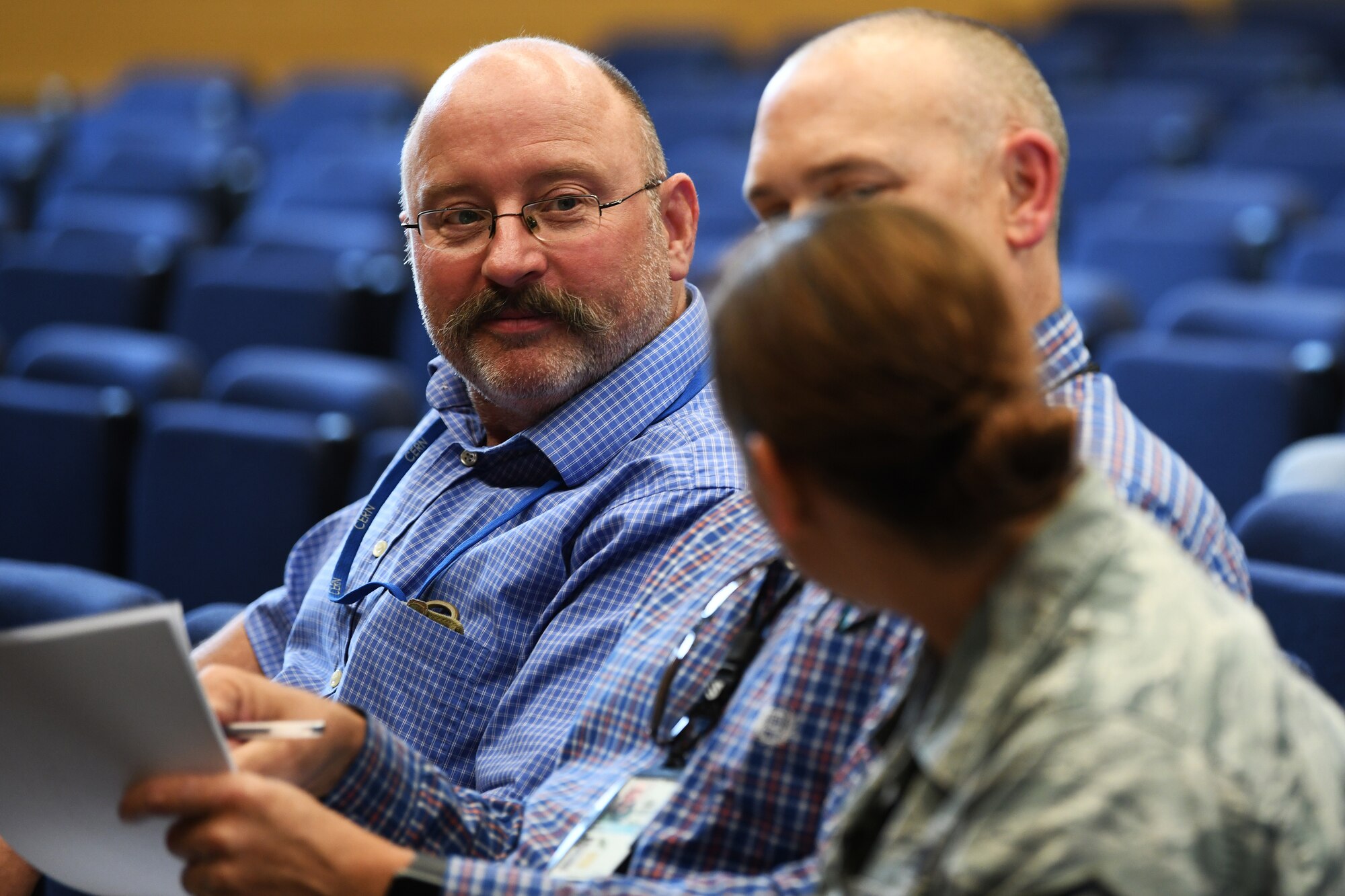 Representatives from the Liberty Wing’s helping agencies attend a forum for teachers at Royal Air Force Lakenheath, England, Aug. 29, 2019. The agencies’ representatives provided guidance on matters of available medical services for civilians, health and safety measures for students, agency workshops and base communications. (U.S. Air Force photo by Airman 1st Class Shanice Williams-Jones)