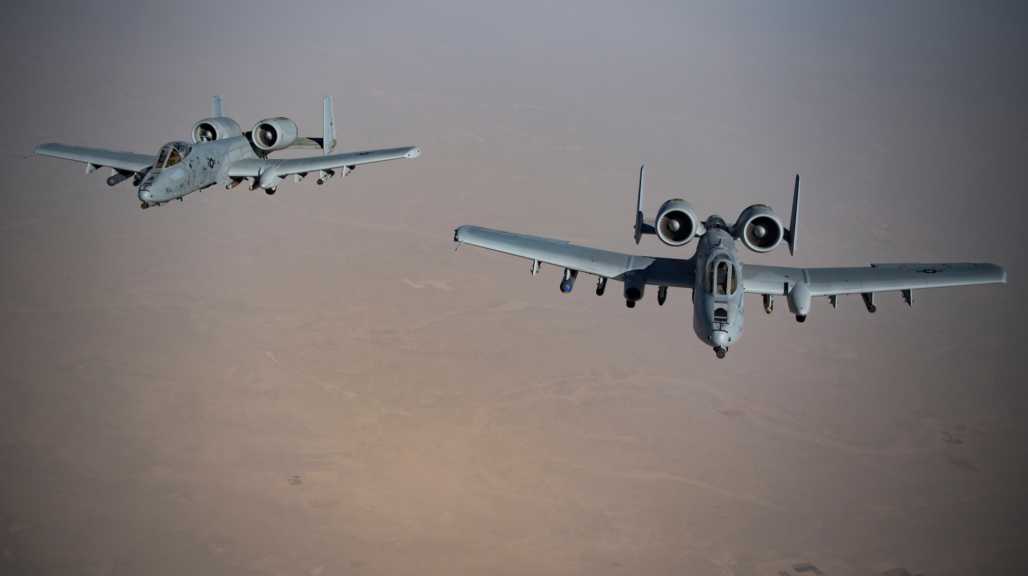 A-10 Thunderbolt IIs fly in formation