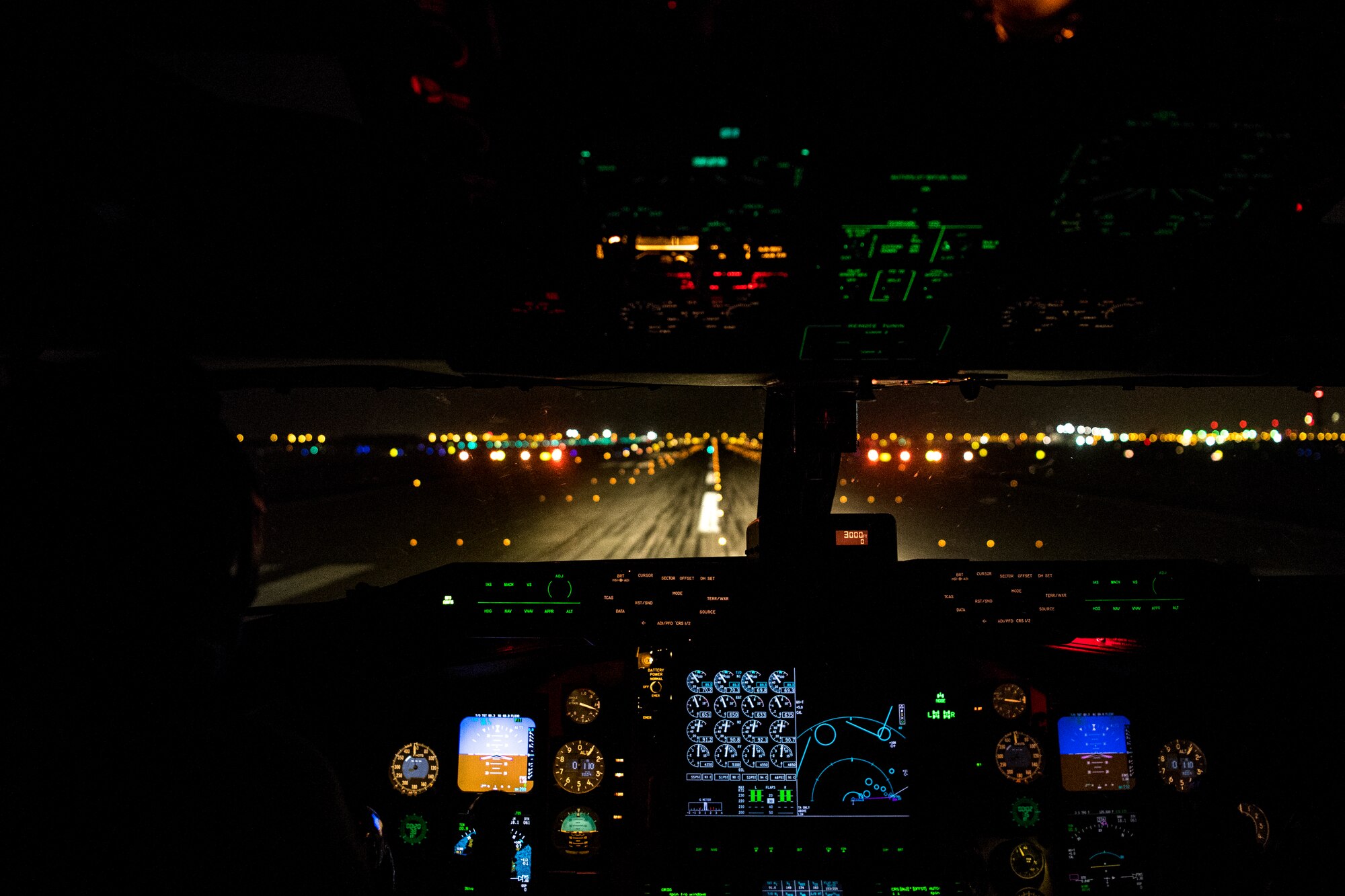 U.S. Air Force KC-135 pilots with the 28th Expeditionary Air Refueling Squadron launch from Al Udeid Air Base, Nov. 24, 2019.