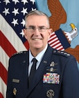 U.S. Air Force, Gen. John E. Hyten, 11th Vice Chairman, Joint Chiefs of Staff, poses for a command portrait in the Army portrait studio at the Pentagon in Arlington, Va., Nov. 27, 2019.