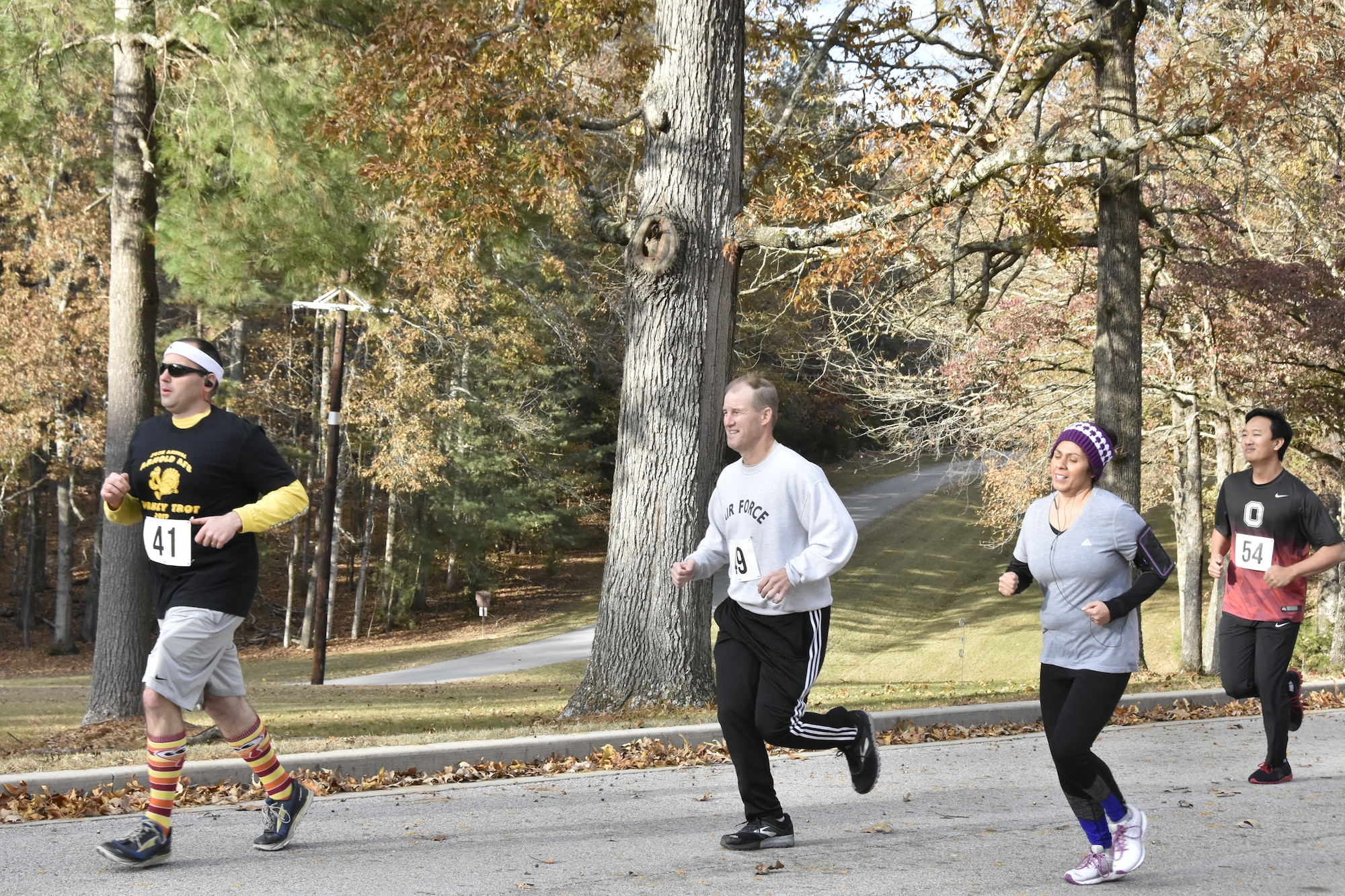 Participants of the 34th Annual AEDC Turkey Trot prepare to hit the trail behind the Arnold Lakeside Center. This year’s event featured a new location and post-run social hour at the ALC. (U.S. Air Force photo by Bradley Hicks)