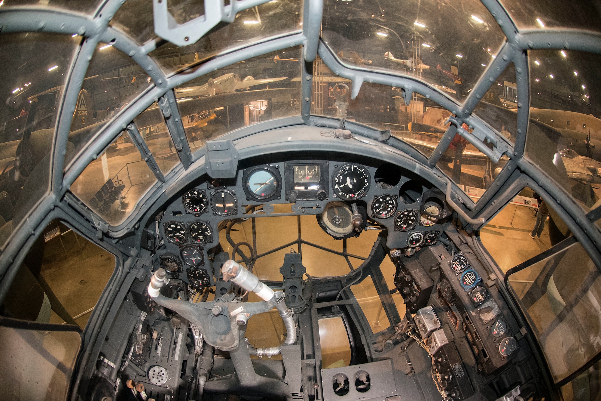 Junkers Ju 88D cockpit view.