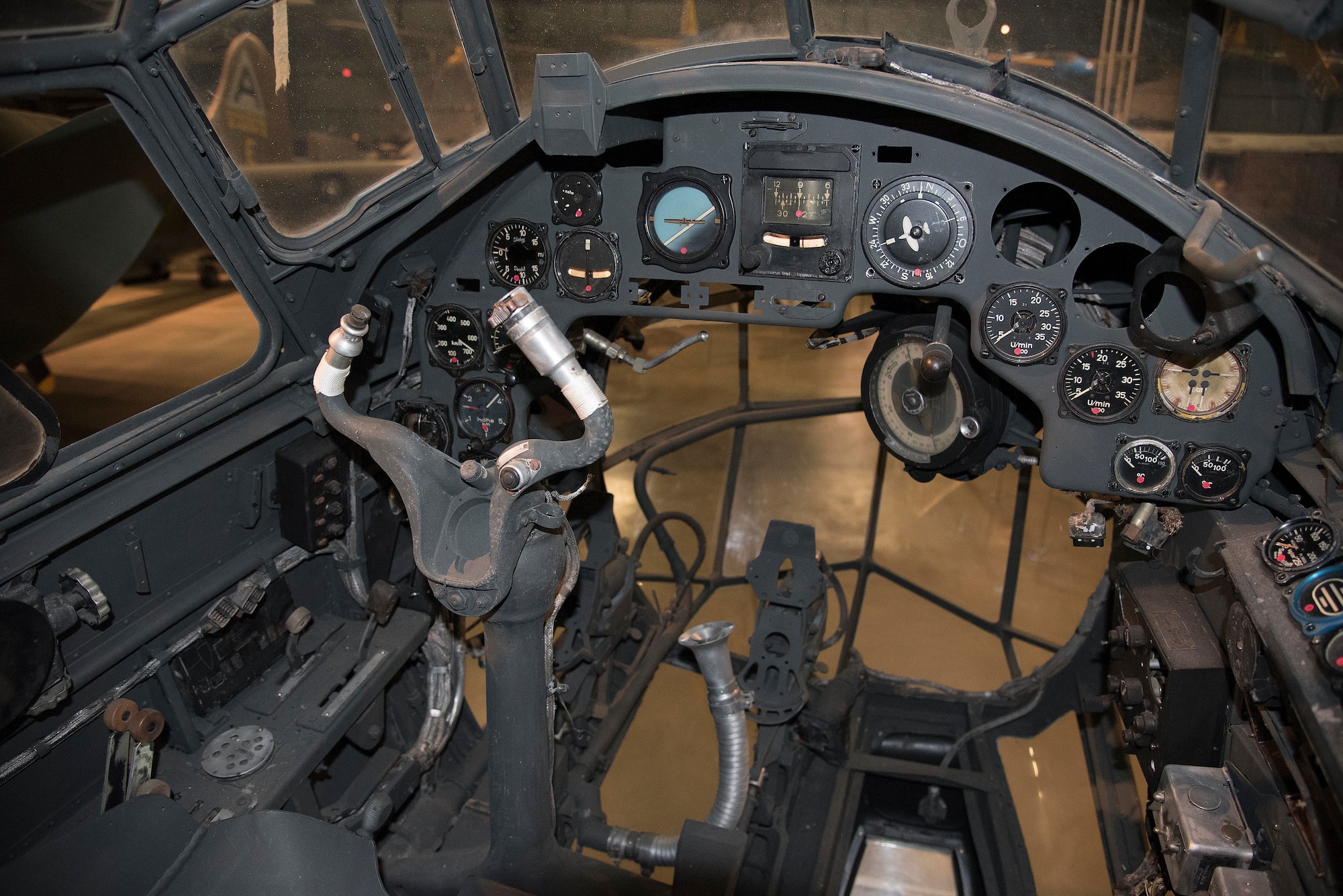 Junkers Ju 88D cockpit view.