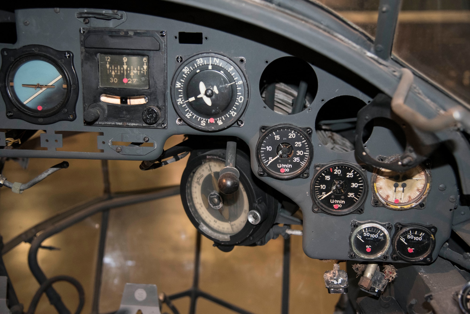 Junkers Ju 88D cockpit view.