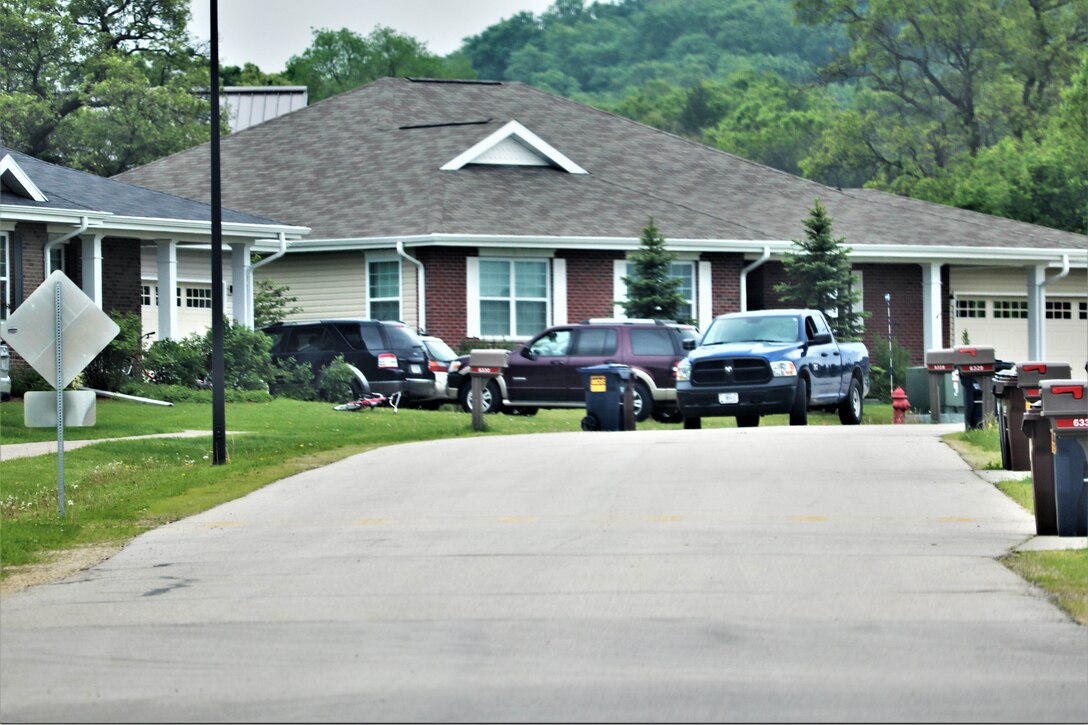 Suburban street scene.