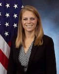 Leann Gaviglio official photo with American flag in background