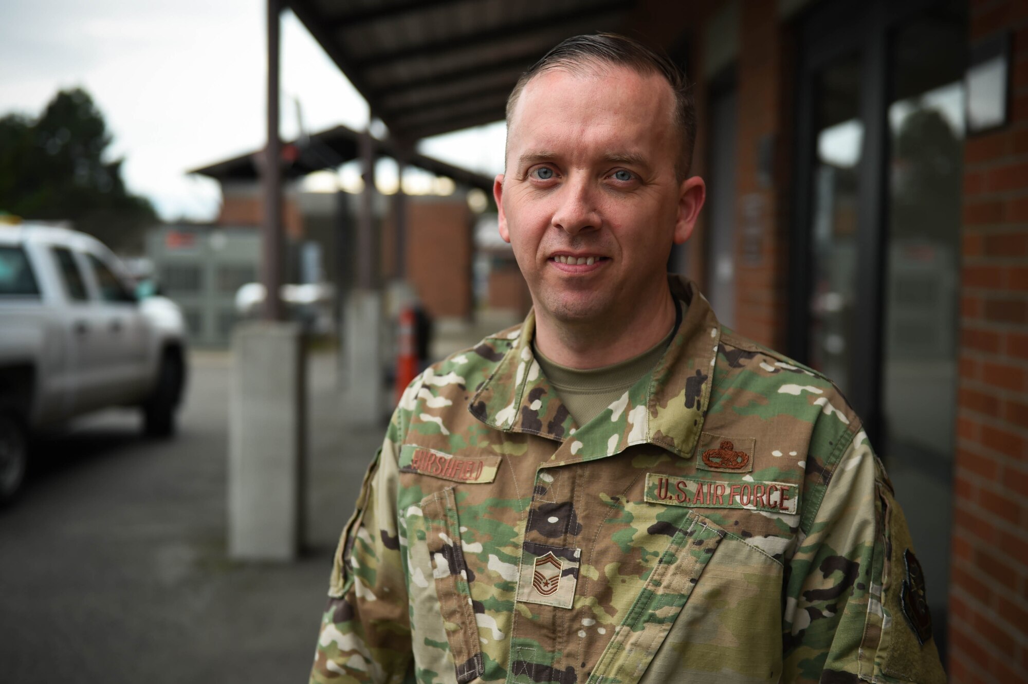 Senior Master Sgt. Derek Hirshfield, 62nd Aircraft Maintenance Squadron lead production superintendent, poses for a photo on Joint Base Lewis-McChord, Wash., Dec. 3, 2019. He was one of the nine McChord Airmen selected this year for promotion to chief master sergeant, the highest enlisted rank in the Air Force. 

“Throughout my career, I have worked with countless individuals from multiple different Air Force specialties and missions along the way that ultimately shaped who I am and aspire to be. Moving forward as a chief allows me to take that experience and give back.  
A good piece of advice I received was to network. Getting outside your unit and learning about other career fields and how they contribute to the mission allows you better appreciate the team effort required to provide combat airlift.  
Thank you to everyone who helped me get here. I am proud and excited to be a part of Team McChord.”

(U.S. Air Force photo by Airman 1st Class Mikayla Heineck)