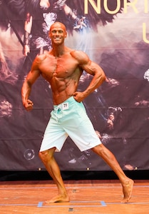 Bodybuilder on stage