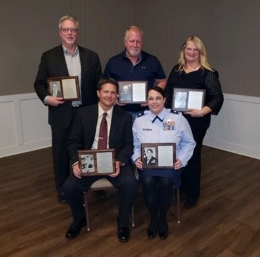 Air Force Office of Special Investigations Tinker Detachment 114 Commander, Lt. Col. Shannon Bancroft-James, poses with her 2019 Allendale, Mich., Public Schools Hall of Fame Induction Class. (Courtesy photo)