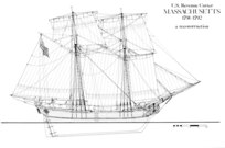 Line drawing of the Revenue Cutter Massachusetts