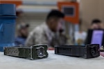 A U.S. Marine with Combat Logistics Battalion (CLB) 24, attached to Special Purpose Marine Air Ground Task Force-Crisis Response-Central Command, prepares to duplicate an Original Equipment Manufacturer (OEM) vehicle part for use within the battalion’s maintenance section in Kuwait, Aug. 28, 2019. A Marine Air Ground Task Force is specifically designed to be capable of deploying aviation, ground, and logistics forces forward at a moment’s notice.  (U.S. Marine Corps photo by Sgt. David Bickel)