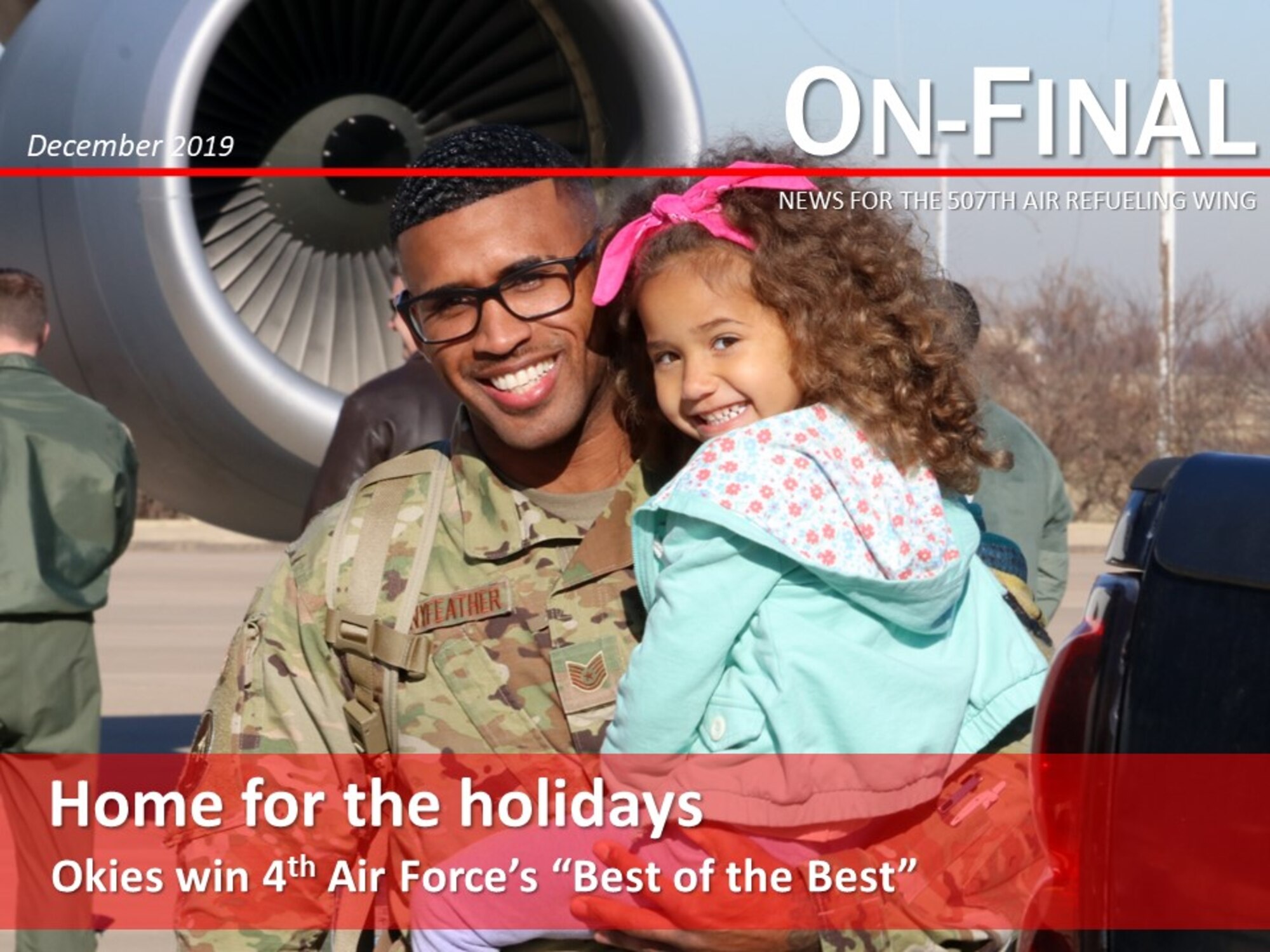 Tech Sgt. Leon Pennyfeather, 507th Operations Support Squadron, returns from a deployment to Southwest Asia Nov. 25, 2019, at Tinker Air Force Base, Oklahoma. (U.S. Air Force photo by Senior Airman Mary Begy)