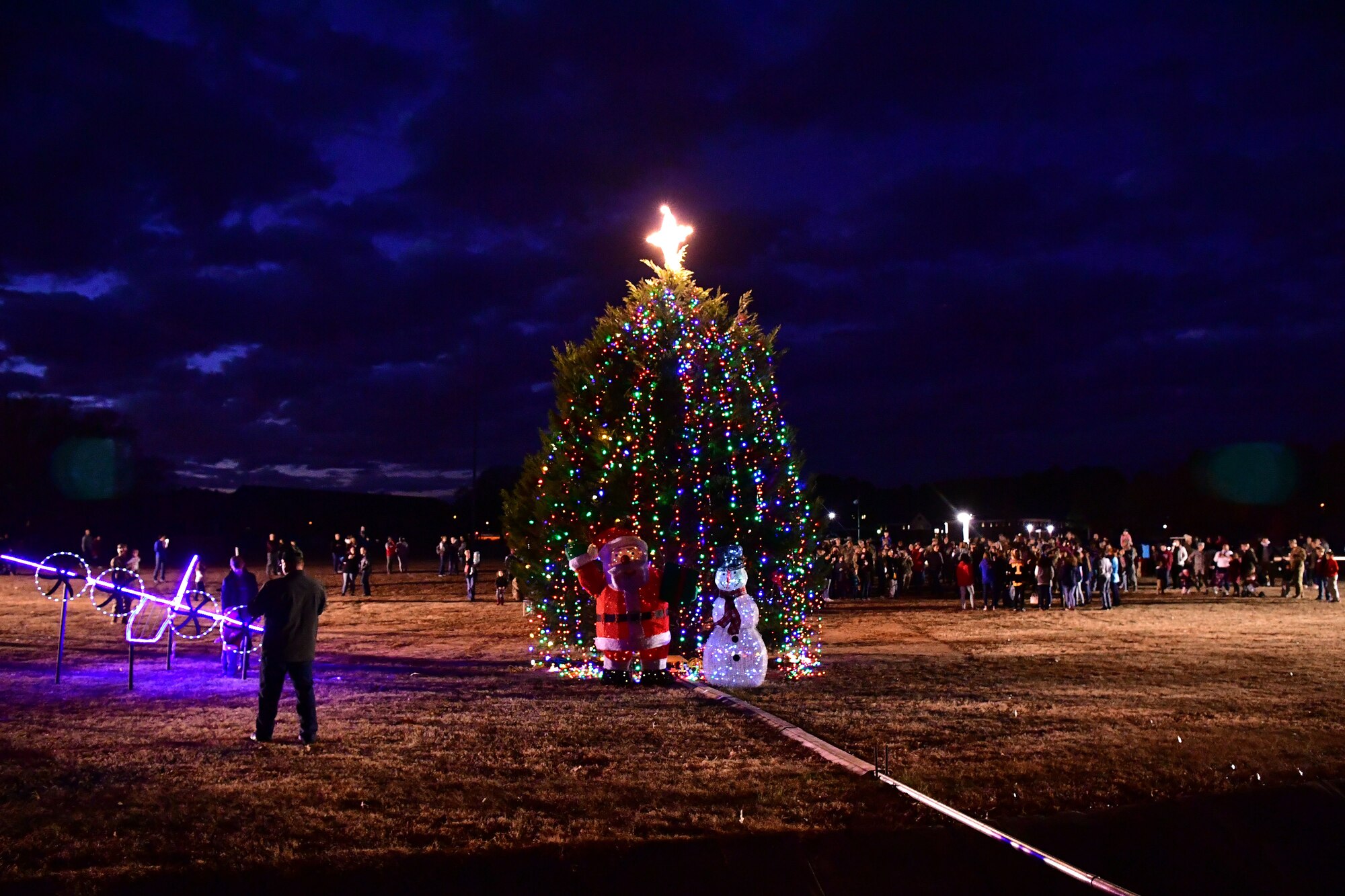 Members from the 19th Airlift Wing kicked off the holiday season with a tree lighting ceremony.
