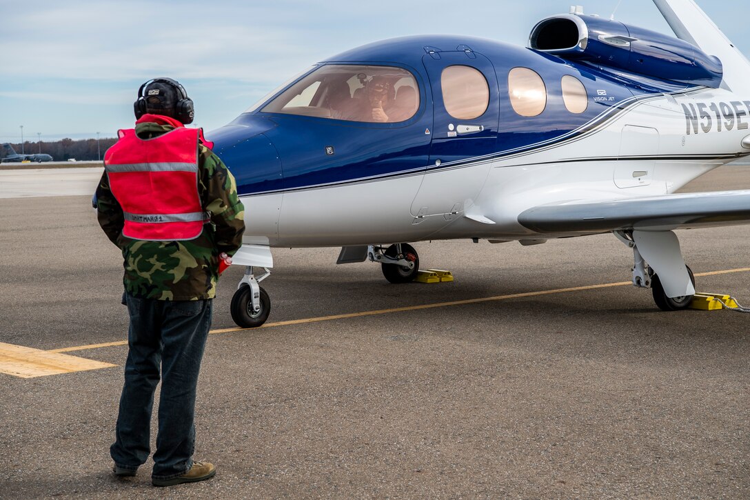 Former Tuskegee Airman, retired Col. Charles McGee, celebrates his birthday Dec. 6, 2019, at Dover Air Force Base, Del. McGee was born in Cleveland, Ohio, Dec. 7, 1919. He served a total of 30 years in the U.S. Air Force, beginning with the U.S. Army Air Corps, and flew a total of 409 combat missions in World War II, Korea and Vietnam. The Tuskegee program began in 1941 when the 99th Pursuit Squadron was established, and its Airmen were the first ever African-American military aviators in the U.S. Army Air Corps. (U.S. Air Force photo by Senior Airman Christopher Quail)