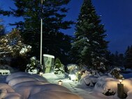 Heavy snow falls at Hanscom