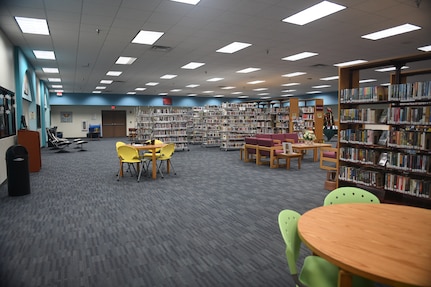 A view of the main area from the children’s area of the library at Joint Base San Antonio-Randolph, Texas, Dec. 5, 2019. The modern bookstore layout adds to the Randolph facility’s more accommodating feel.