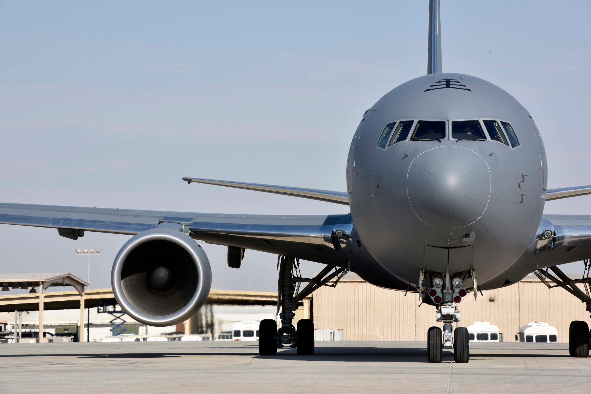 KC-46 Pegasus sits on the flightline