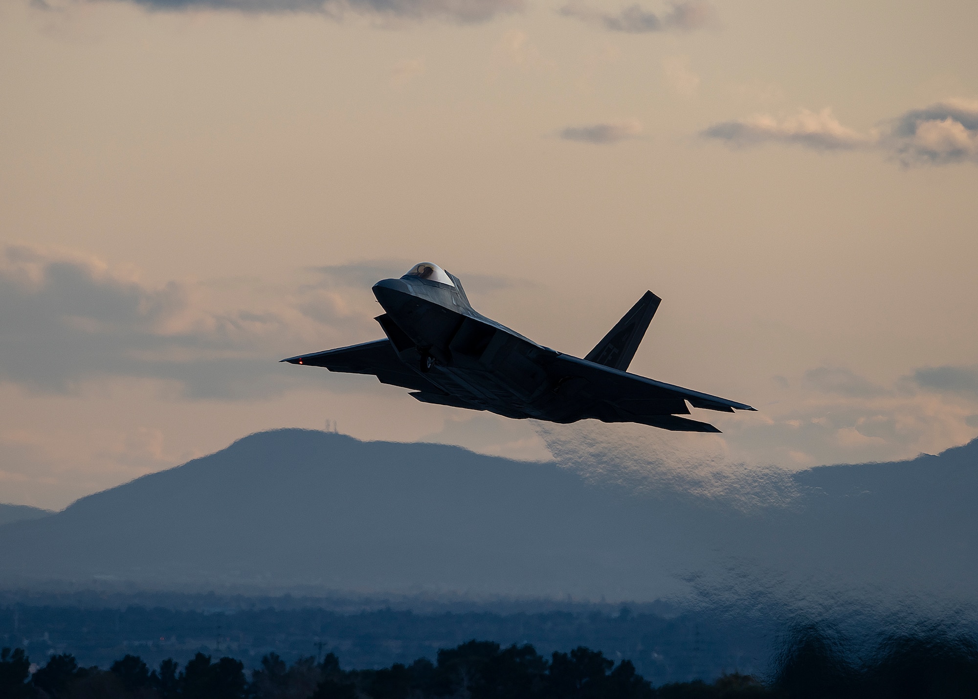 An F-22 Raptor takes off