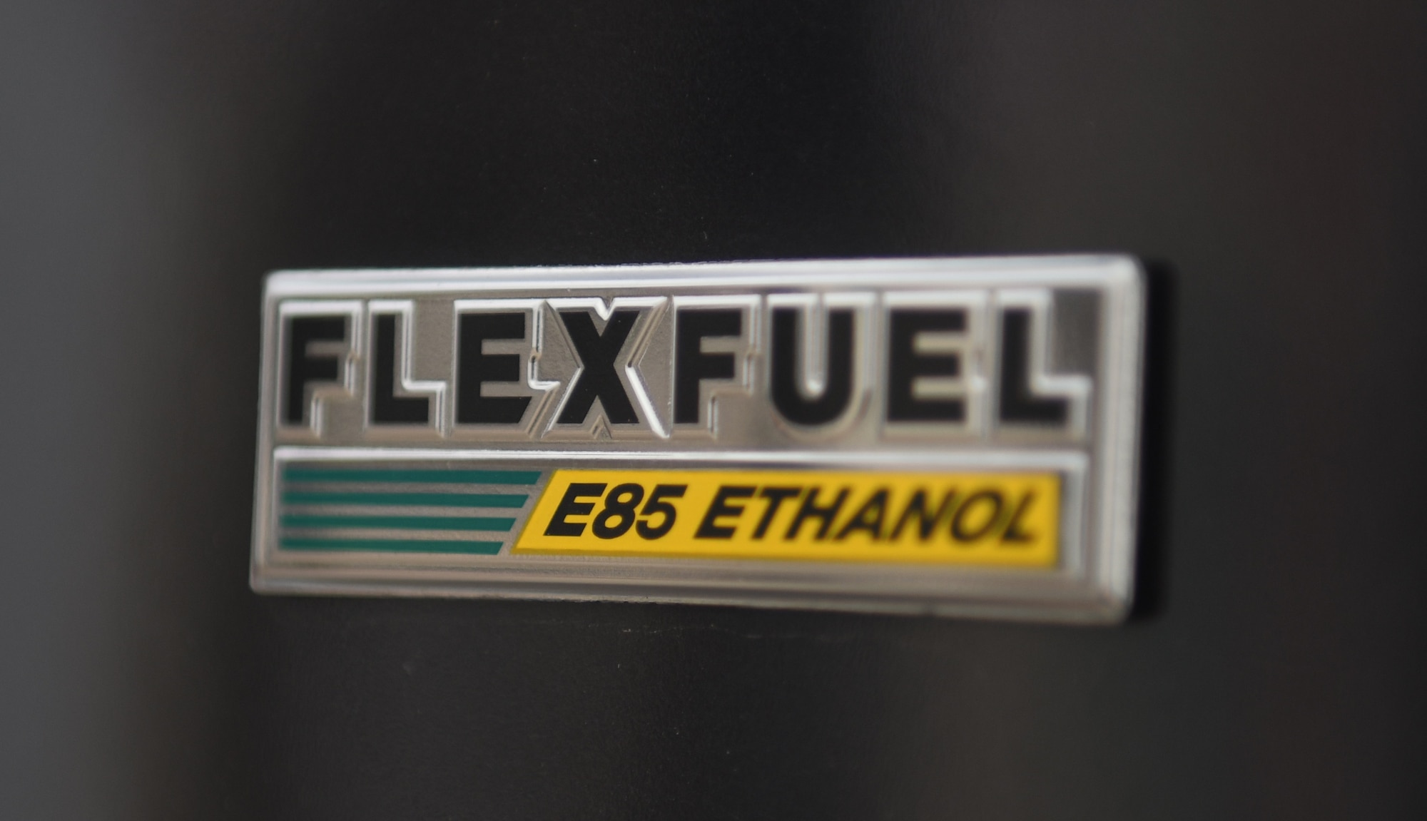 Flexfuel decal on a vehicle.