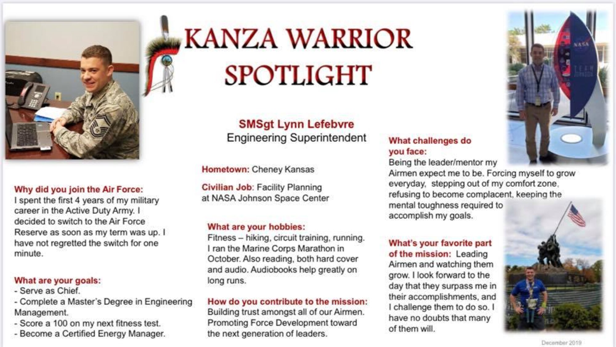 KANZA WARRIOR SPOTLIGHT - DECEMBER 2019